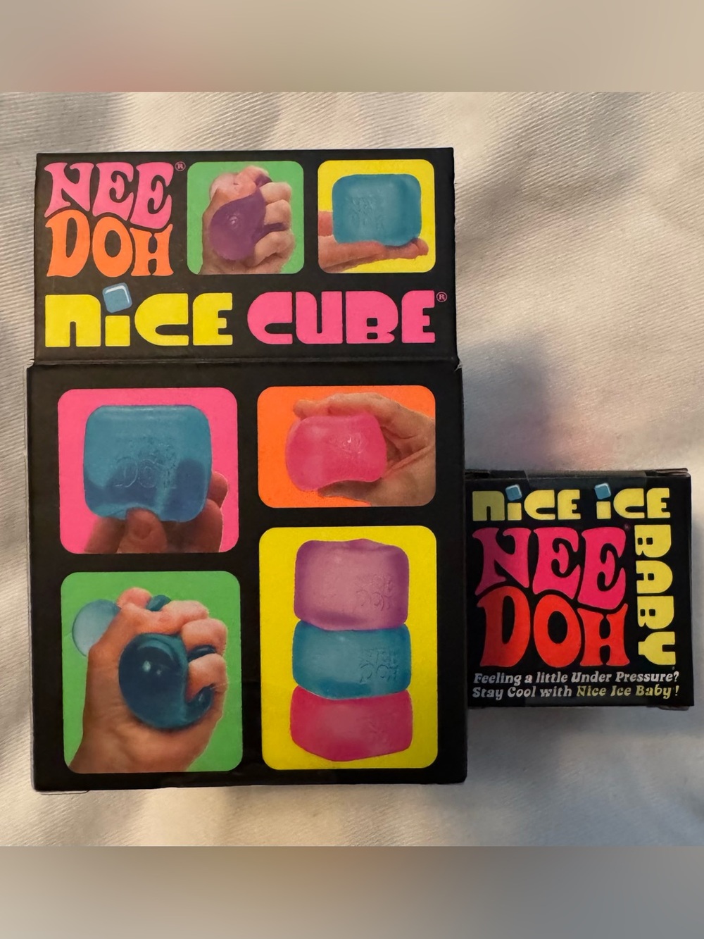 NIB NEEDOH Nice Cube and Nice Ice Baby Super Solid Squish! Combo - Blue - Picture 4 of 4